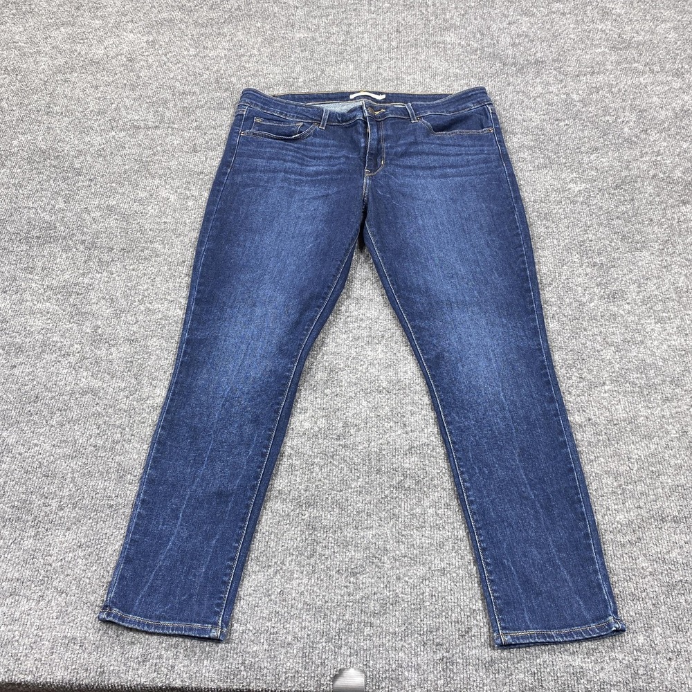 Levis 711 Skinny Jeans Womens 32 Blue Dark Wash‎ Slim Stretch Denim Mid Rise